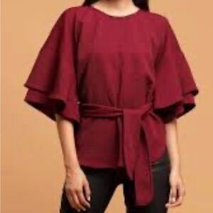 Eva Franco Textured Burgundy‎ Top